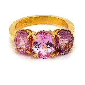 Certified Pink Spinel 5.25ct Solid 22K Gold Ring
